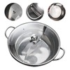 Futchoy 1 Pcs Stainless Steel Hot Pot 4L Round Hot