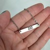 FashionJunkie4Life Stainless Steel 222 Bar Necklace | Laser Engraved Angel
