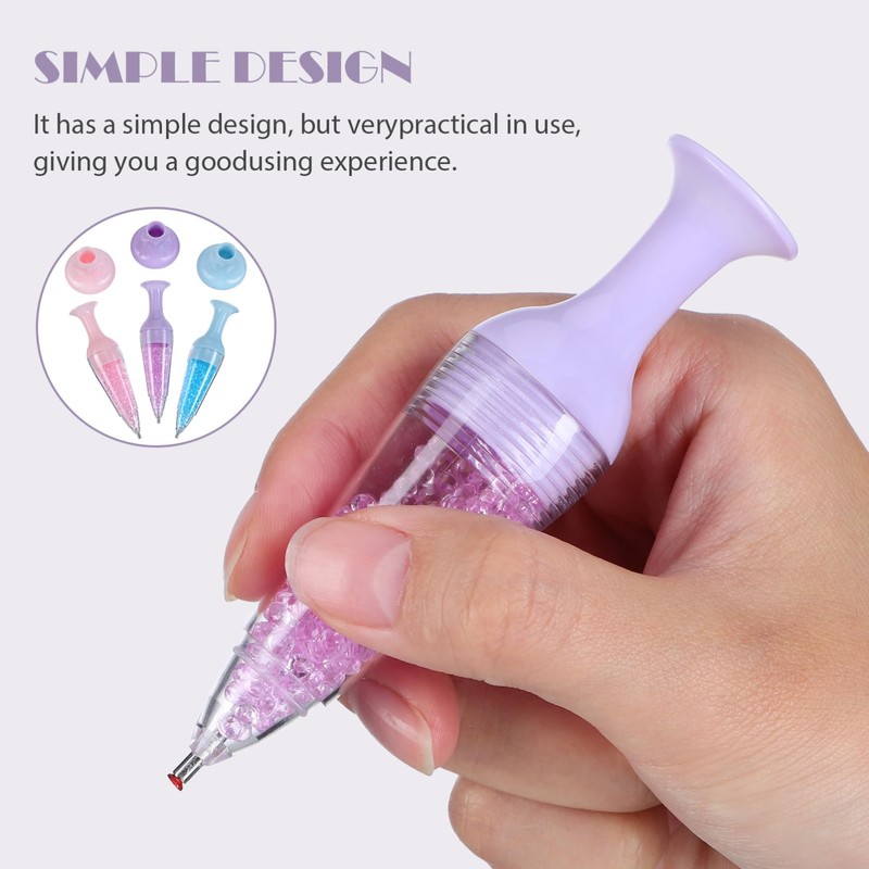 Baluue 3pcs Diamond Point Drill Pen Diamond Art Pens Pot