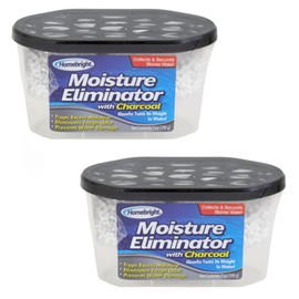 Homebright Moisture Eliminator with Charcoal, 7oz (Pack of 2) - Traps Excess Moisture