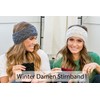 Pack of 2 Winter Headbands, Women's Knitted Thick Hairband (Black