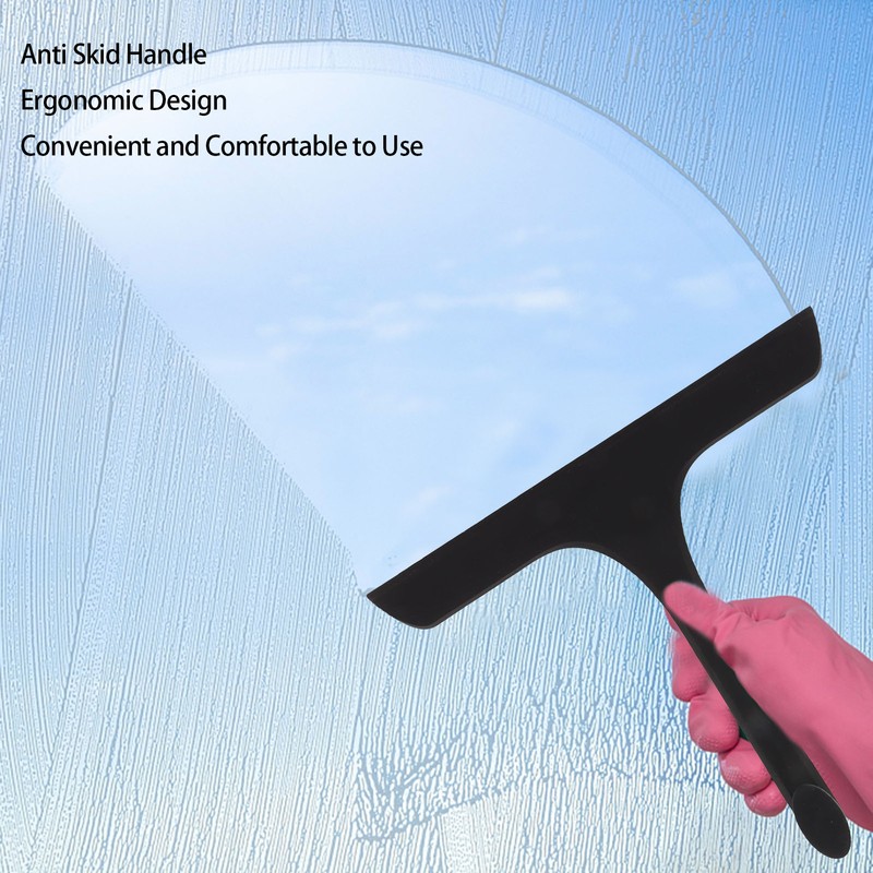 Glass Wiper with Non Slip Handle Silicone Window Cleaner Squeegee