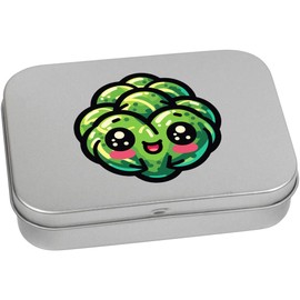 Azeeda 110mm 'Cute Kawaii Brussels Sprout' Metal Hinged Tin/Storage Box (TT00249925)
