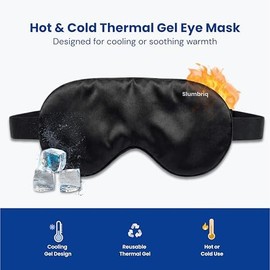 Soft Travel Sleep Eye Mask, Compact Lightweight Accessory for Travel and Daily Use - Slumbriq Cooling Eye Mask Sleeping