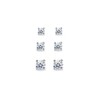 Sterling Silver Clear Round Stud Earrings Set Made with European