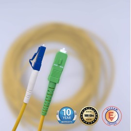 Elfcam - 5 m Fibre Optic Cable SC/APC to LC/UPC Simplex Singlemode 9/125 µm, Fibre Optic Cable LSZH (5 m)