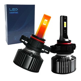 5202/H16 LED Bulbs, PS19W/PS24W/5201 Fog Light Bulb and High Beam, Low Beam, 500% Ultra Bright 6500K Cool White Light Blubs, Plug-N-Play, 1:1 Size Halogen Replacement Bulbs, IP68 Waterproof, Pack of 2