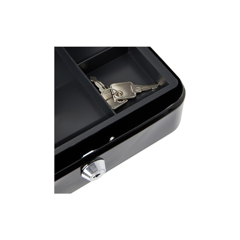 5 Star Facilities Cash Box with 5-compartment Tray Steel Spring
