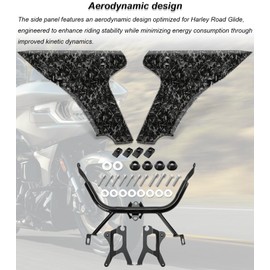 Side Fairing Panel with Support Bracket kit Lower Fairing Spoiler Cover Compatible with Harley Touring Road Glide 2024-up,CVO Road Glide 2023-up,CVO Road Glide ST 2024-up (Bright Forged)