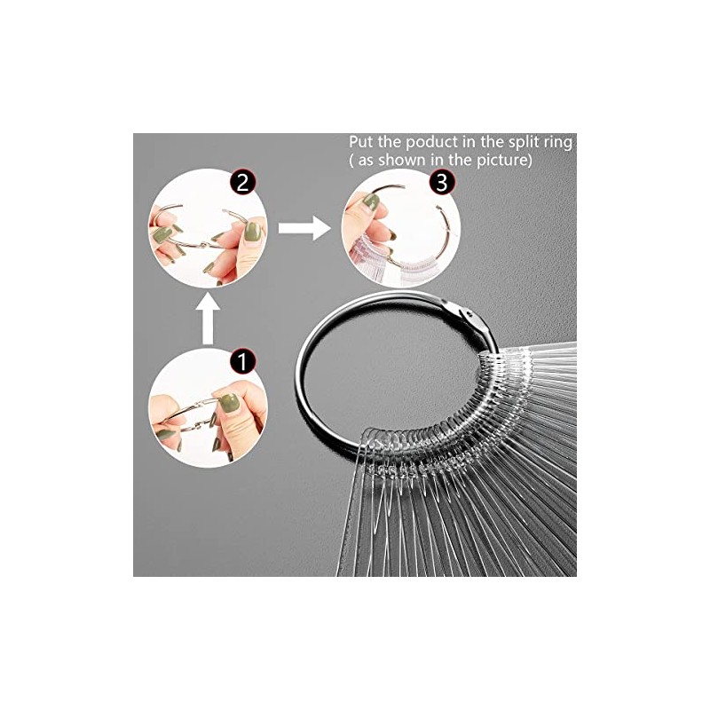 100pcs Fan-shaped False Fake Nail Art Tips Colour Swatch Sticks