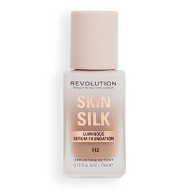 Makeup Revolution, Skin Silk Serum Foundation, Light to Medium Coverage, Contains Hyaluronic Acid, F12, 23ml