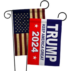 Keep America Great Garden Flags Pack Patriotic President Democrat Republican Tea Party United State American Election USA Vintage Applique Small Gift Yard House Banner Double-Sided 13 X 18.5