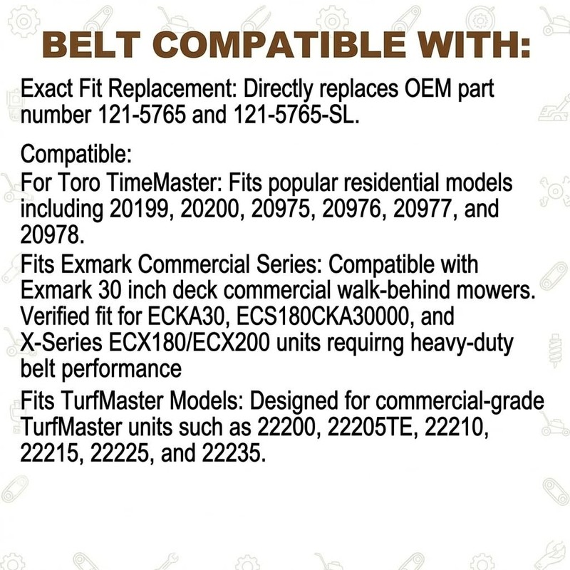 Jaruika Drive Belt 121-5765 Replacement for Toro TimeMaster 30 Inch