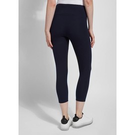 Lyssé Women's Flattering Cotton Crop Legging, Midnight, S