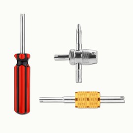 Fokmuaex 3-Piece tire core Tool Set, Professional Grade Chromium-Vanadium Steel Valve Rod Removal Wrench with Double-Ended Hook Design, Non-Slip Handle tire Repair Tool