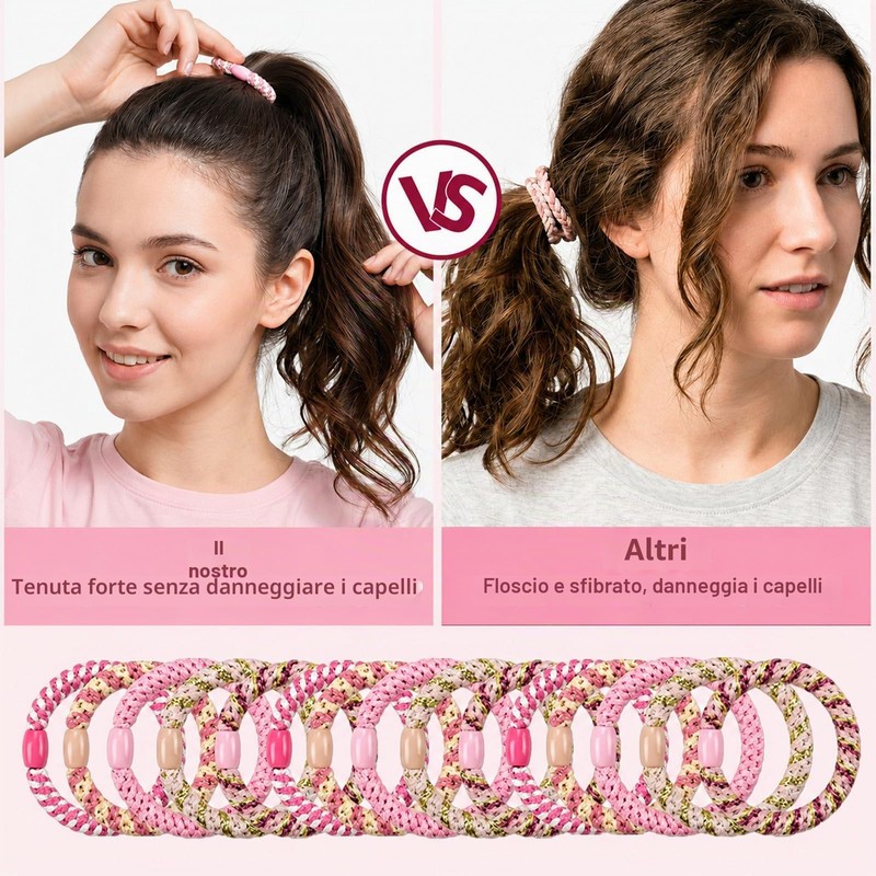 Carehabi Elastici Capelli Donna 15 Pezzi Elastici per Capelli Bambina