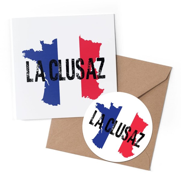 1 x Greeting Card & 10 cm Round Sticker Set