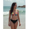 VIVISENCE Bikini Top Padded with Underwire Click Closure Tropical Pattern