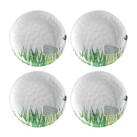 UPware 4-Piece 6 Inch Melamine Dessert Plates Appetizer Dinner Plates Small Serving Plates Party Plates Round Plate for Dessert Snack Fruit Side Dishes (Golf Club)
