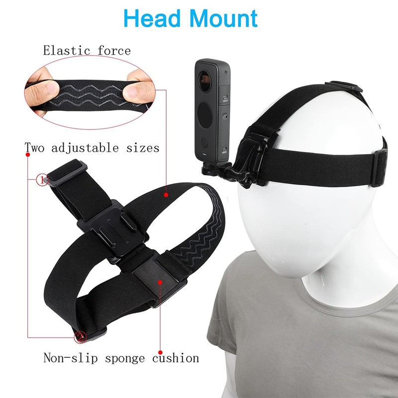 PellKing Head Strap Mount Backpack Clip Mount Kit with 360
