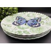 RACHEL ZOE MELAMINE Spring Floral Butterfly 10.75" Dinner Plates (Set