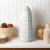 Mikasa White Embossed Dot Textured Ceramic Vase, 6.1x6.1x15.35 Inch