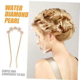 BIUDECO Hairpin for Women Pearl-adorned French Hairpin for Hair Bun Updo Accessory Girls Hair Stick Special Occasions Lightweight and Sturdy