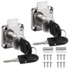 2 Sets Security Drawer Lock Furniture Lock Cylinder Zinc Alloy