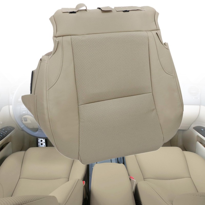 NLQR Front Driver Side Bottom Replacement Seat Cover Tan Microfiber