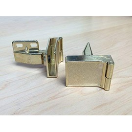 Overlay Side-Mount Glass Door Hinge in Polished Brass