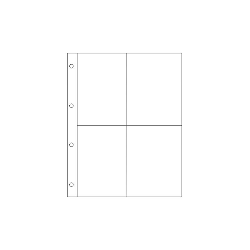 A4 Postcard Photograph Sleeves, 4 Pockets per Page - Acid