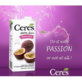 Ceres 100% All Natural Pure Fruit Juice Blend, Passion Fruit - Gluten Free, Rich in Vitamin C, No Added Sugar or Preservatives, Cholesterol Free - 33.8 FL OZ (Pack of 6)