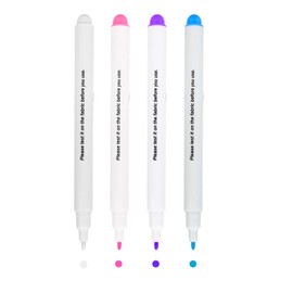 Watris Veiyi Pack of 4 Textile Markers, Water Soluble, Disappearing Trick Markers, Sewing, Erasable Fabric Marker Pens, Tailor's Pen for Quilting, Dressmaking, Leather Crafts, Marking, Tracing