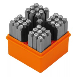 HORUSDY 37-Piece Number and Letter Stamp Set 1/4 (6mm) (A-Z & 0-9 + Stars) Punch Perf...