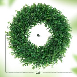 Sevenlove 22" Spring Wreaths for Front Door,Door Wreaths for Front Door Outside All Season, Artificial Fir Wreath Front Door for Wall Hanging Wedding Window Home Porch Farmhouse Patio Garden Decor