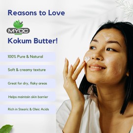 Myoc Kokum Butter – Cosmetic Grade | Hard, Plant-Based Butter for Balms, Bars, Creams & DIY Skincare Formulations | Stable, Non-Greasy, Additive-Free – 500g / 17.63 Oz