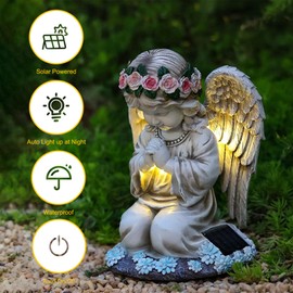 Solar Angel Garden Statues, Solar Light for Outdoors, Fairy Angel Figure, Fairy Angel Decorative Lawn, Suitable for Patio, Balcony, Windowsill
