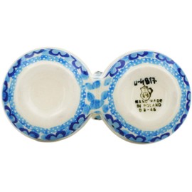 Polish Pottery 4¾-inch Condiment Server made by Ceramika Artystyczna (Out Of Blue Theme) Signature UNIKAT + Certificate of Authenticity