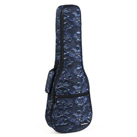 CLOUDMUSIC Ukulele Case Gig Bag Padded Backpack For Concert 23" Inch(Concert, Mystery Blosoom)