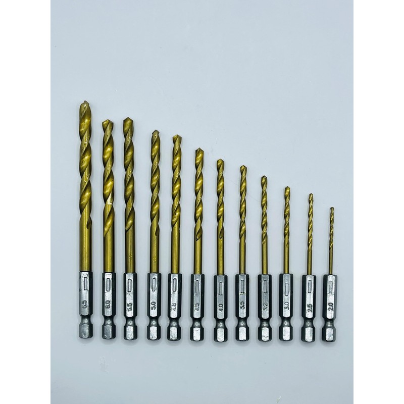 hep® 13pc Titanium Coated Hss Drill Bit High Speed Twist