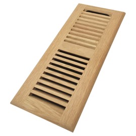 Homewell Red Oak Wood Floor Register, Drop in Vent with Damper, 4x12 Inch, Unfinished