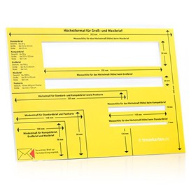 Hard Foam Letter Stencil 5 mm - Postal Template for Maxi Letter, Large Letter, Compact Letter - Format Stencil with Measuring Slots & Post Formats - 353 x 250 mm