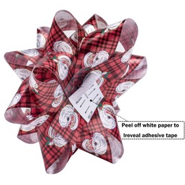 LeZakaa Christmas Gift Bow Assortment (21 Bows in 3 Size) - Holiday Gift Bows with Red Buffalo Design - Perfect for Gift Wrapping, Party Favors, Decoration