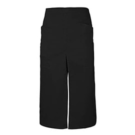 Velilla Long Apron with Opening and Pockets, Unisex, Adult, Black, One Size