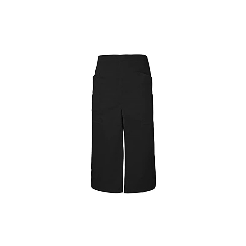Velilla Long Apron with Opening and Pockets, Unisex, Adult, Black,