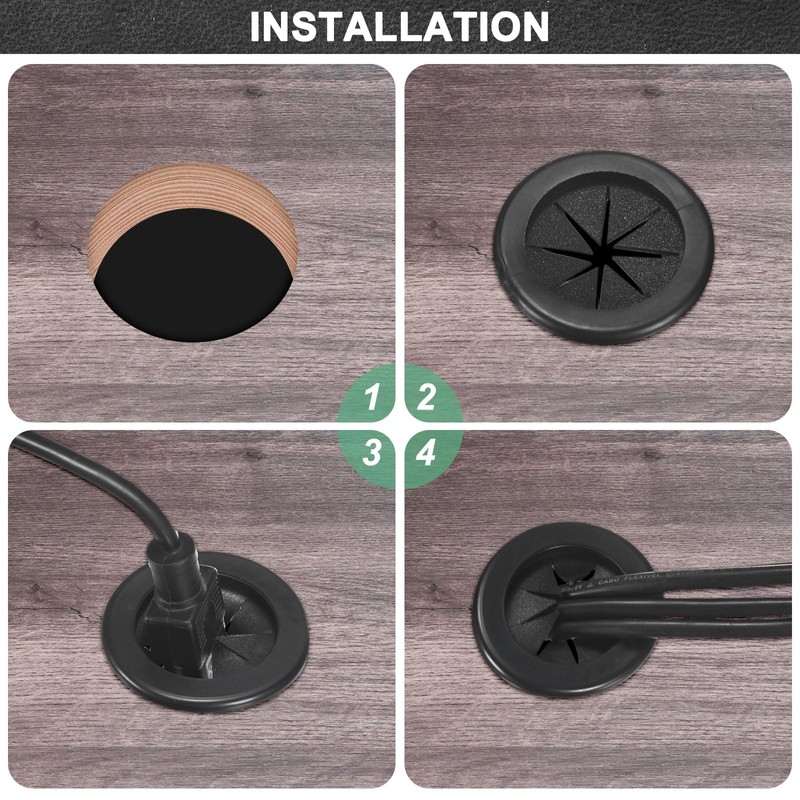 M METERXITY 6-Pack Rubber Grommets for Wiring 27mm Desk Grommet