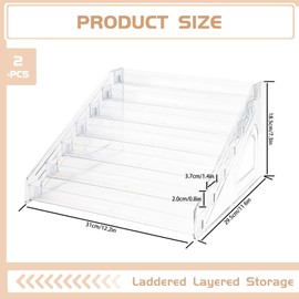 Betinyar 2Pcs Premium Sunglass Organizer Stand,7 Tier Acrylic Holder for Glasses, Nail Polish Display Rack, Organizer for Organizing Sunglasses, Cosmetics, Nail Polish (2 Set)
