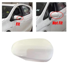 Car Rearview Side Mirror Cover Cap Replacement for Toyota Prius "C" 2012-2018 W/Turn Signal Light Mirror Cover (White, Right (Passenger) Side)