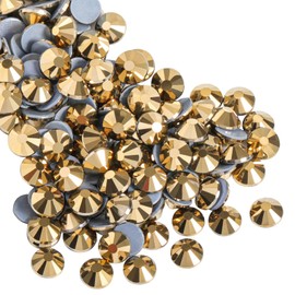 Beadsland Hotfix Rhinestones, 1440pcs Flatback Crystal Rhinestones for Crafts Clothes DIY Decorations, Aurum, SS16, 3.8-4.0mm
