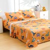Cartoon Dinosaur Kids Sheet Set Twin Size - Orange Dinosaur